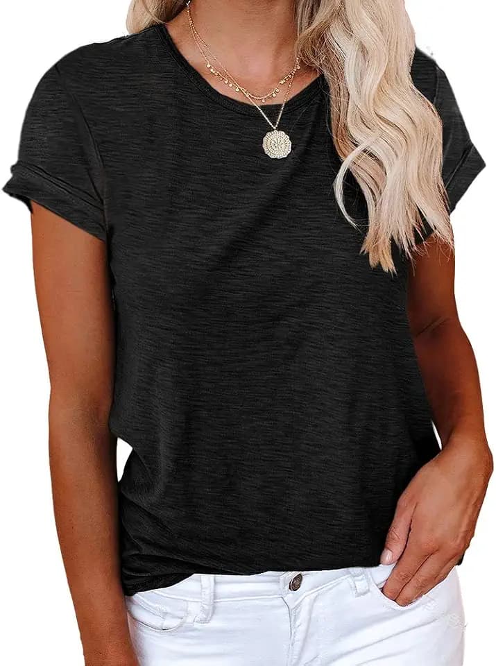 Cicy Bell Women's Short Sleeve Tshirts Loose Casual Summer Basic Tees Tops