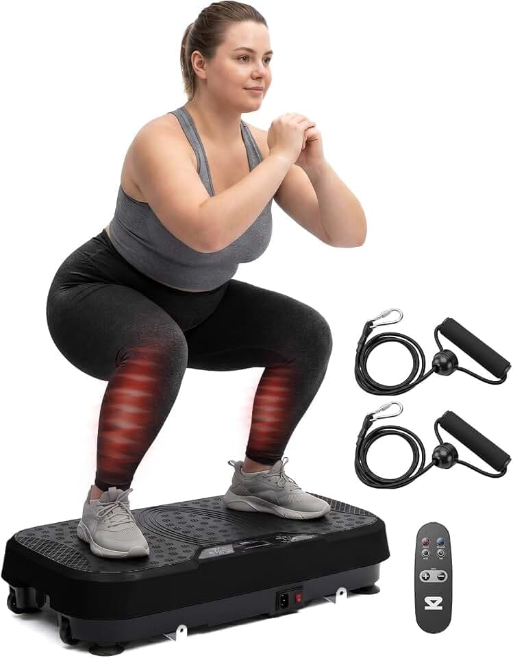 SQUATZ Vibration Plate Exercise Machine, Vibration Plate with Handles and 1-99 Speed Levels, 10 Preset Programs, Quiet Low-Impact Home Fitness Platform with Remote Control, Portable Design