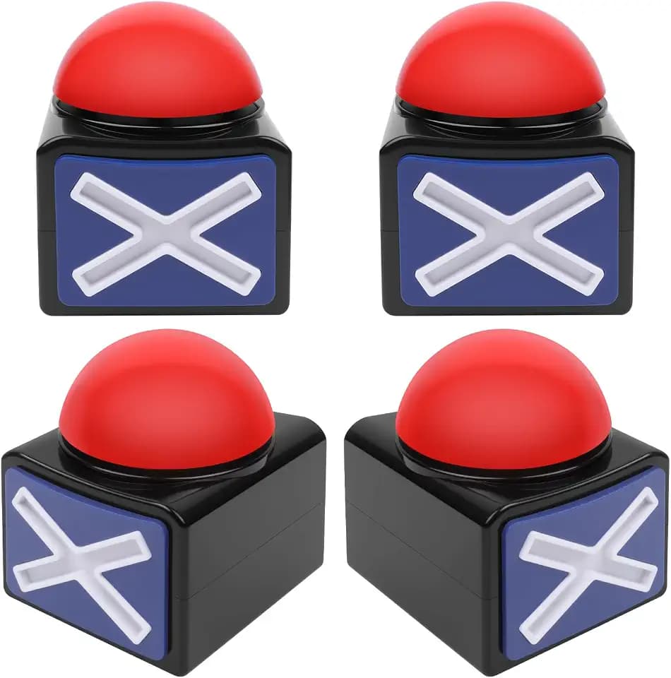 Buzzer mit Sound und Licht, 4 Stück Buzzer Game Show Buttons