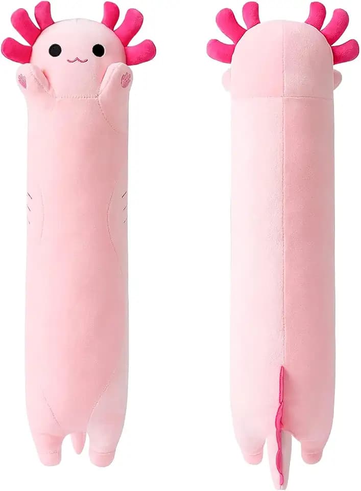 shownicer Plüschtier Axolotl Kuscheltier Stofftier Kawaii Kissen Schmusetier Geschenk für Kinder Mädchen 12+ Jahre (Rosa, 90cm)