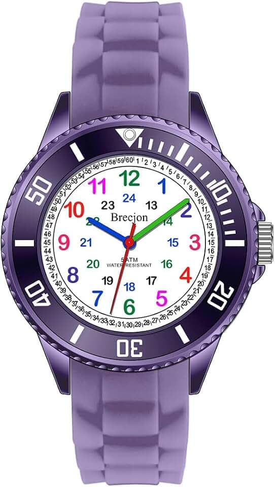 Kinder Armbanduhr Jungen Mädchen Lernuhr Silikonuhr Kids 5ATM wasserdicht Silikonarmband