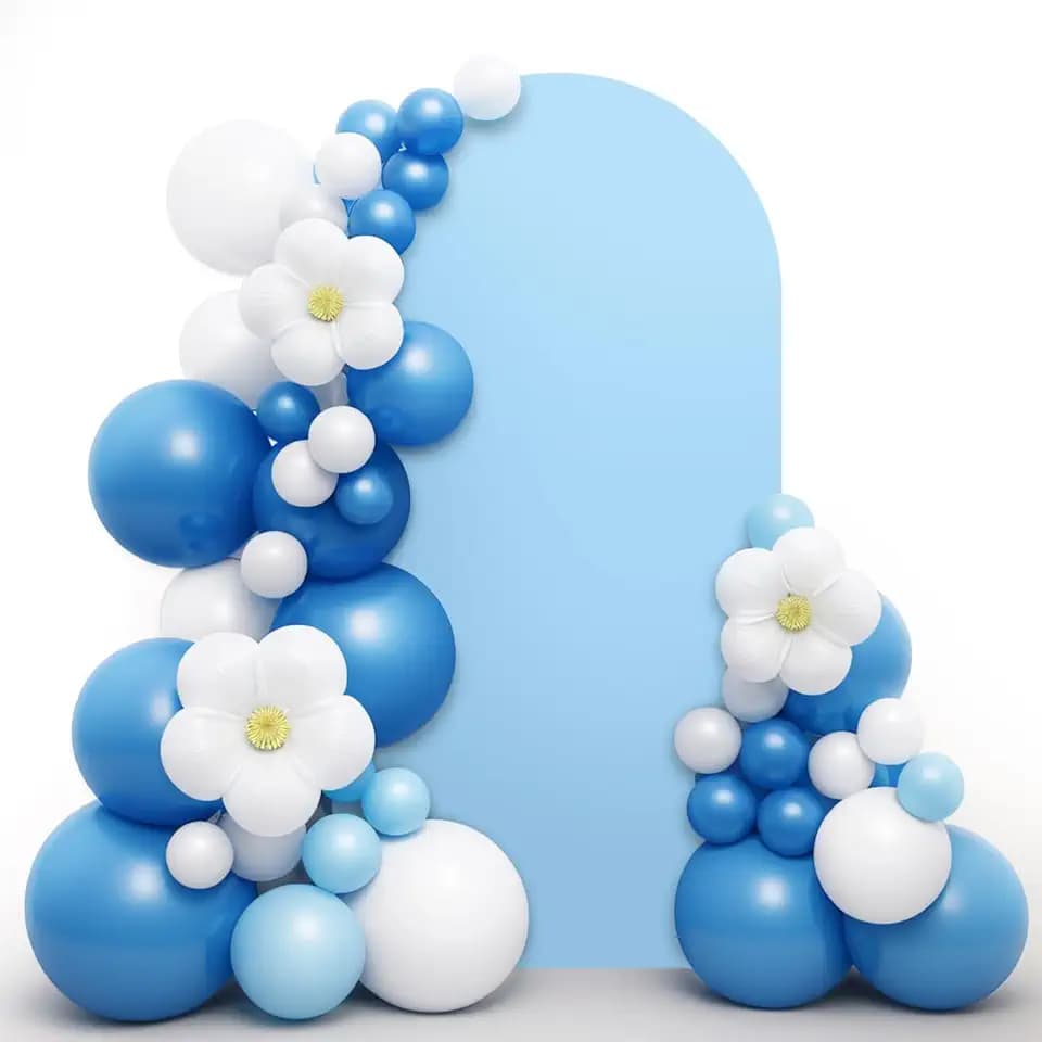 LEBENGURU 6.6FT Arch Backdrop Cover, Baby Blue Spandex for Round Top