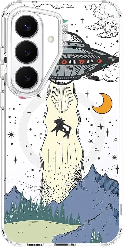 MOSNOVO for Samsung Galaxy S26 Clear Case, Fit for MagSafe, 6.6ft Military-Grade Shockproof Magnetic Protective Phone Cover,UFO