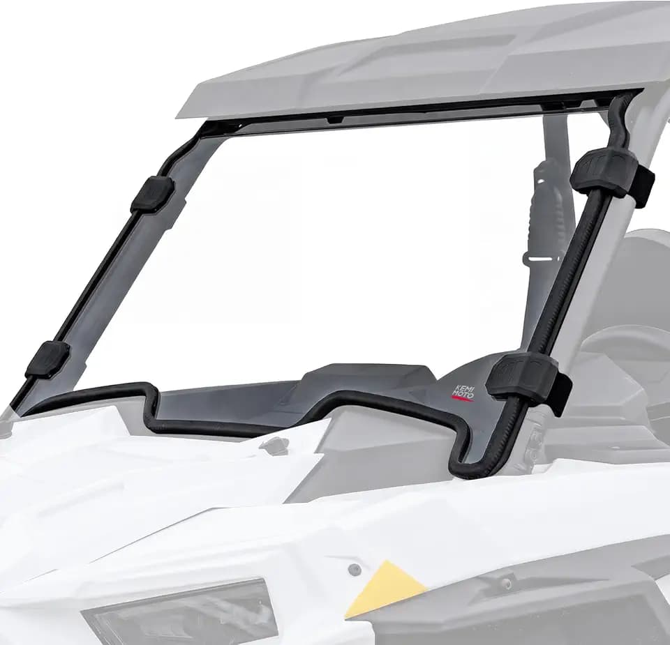 KEMIMOTO PC Clear Front Windshield Compatible with 2021+RZR Trail 900/ S1000/S900,95% High Light Transmission,Dual Anti-Scratch Coating,250X Stronger Than Glass,Pre-Installed Seal All season Windows