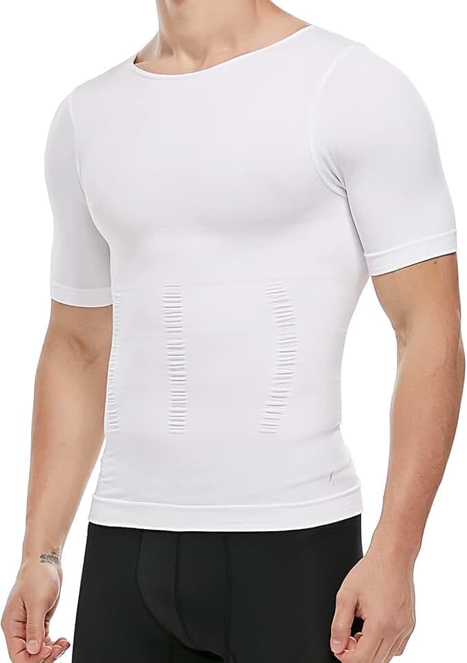 KOCLES Men's Slimming Compression Short Sleeve Undershirt Body Shaper Vest