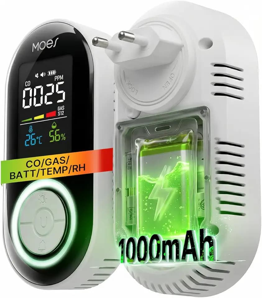MOES 4-in-1 Gasmelder und Kohlenmonoxid Melder für Steckdose