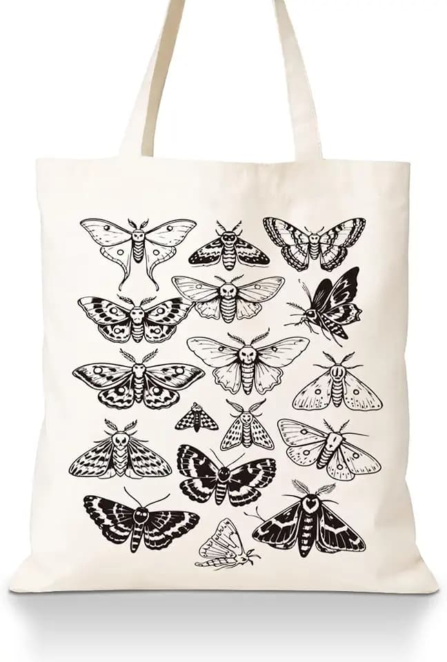 Cottagecore Nature Tote Bag Illustration, Vintage Art Canvas Tote Bag