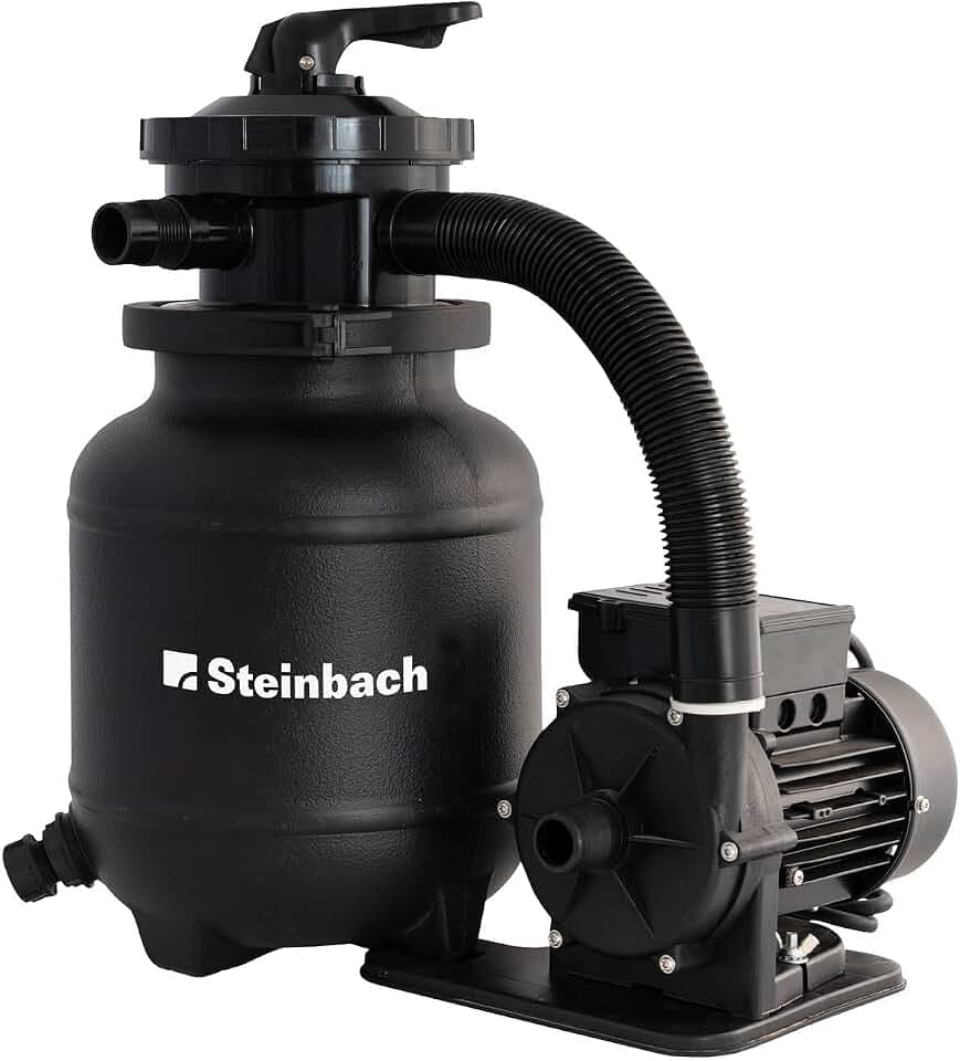 STEINBACH Filteranlage Classic 250N - 040385Z - Pumpe für Pools mit bis zu 19.000 l - Umwälzleistung von 4.170 l/h - Förderhöhe von bis zu 7 m - mit 7-Wege-Ventil - für Salzwasser geeignet