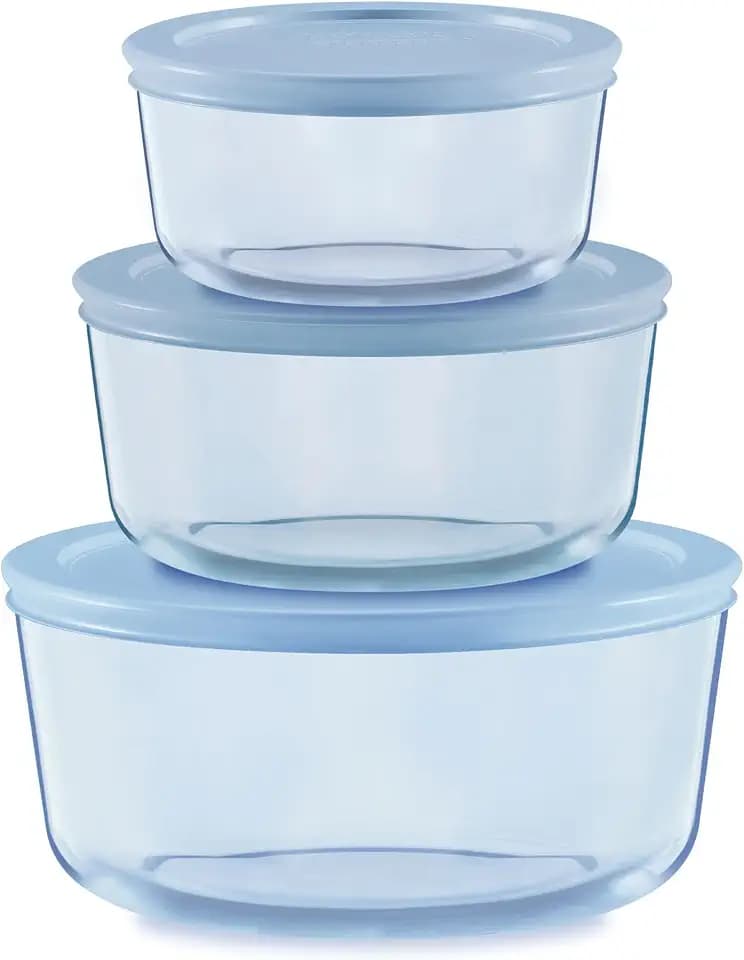 Pyrex Colors Tinted (6-Piece) Small/Medium Round Food Storage Containers