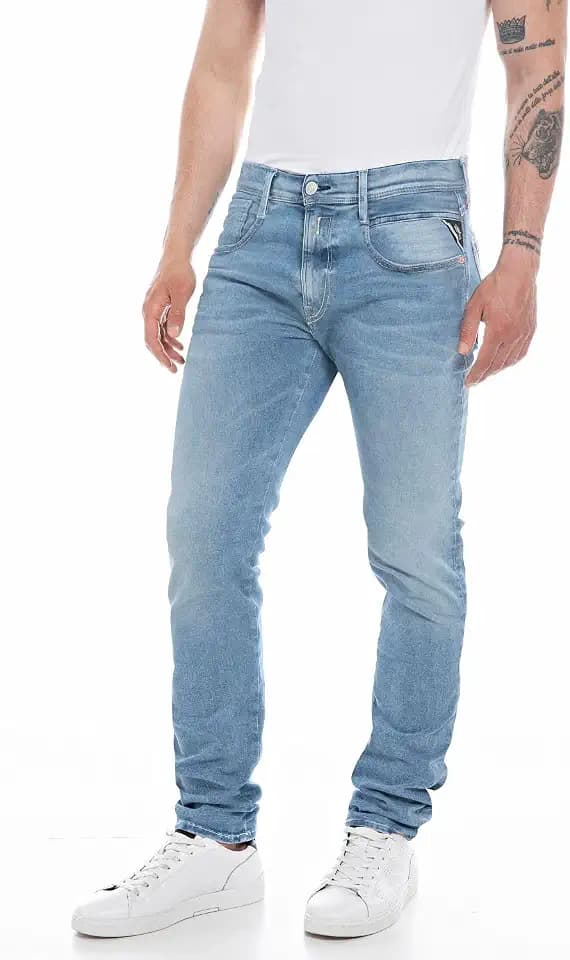 Replay Herren Jeans Anbass Slim-Fit mit Power Stretch
