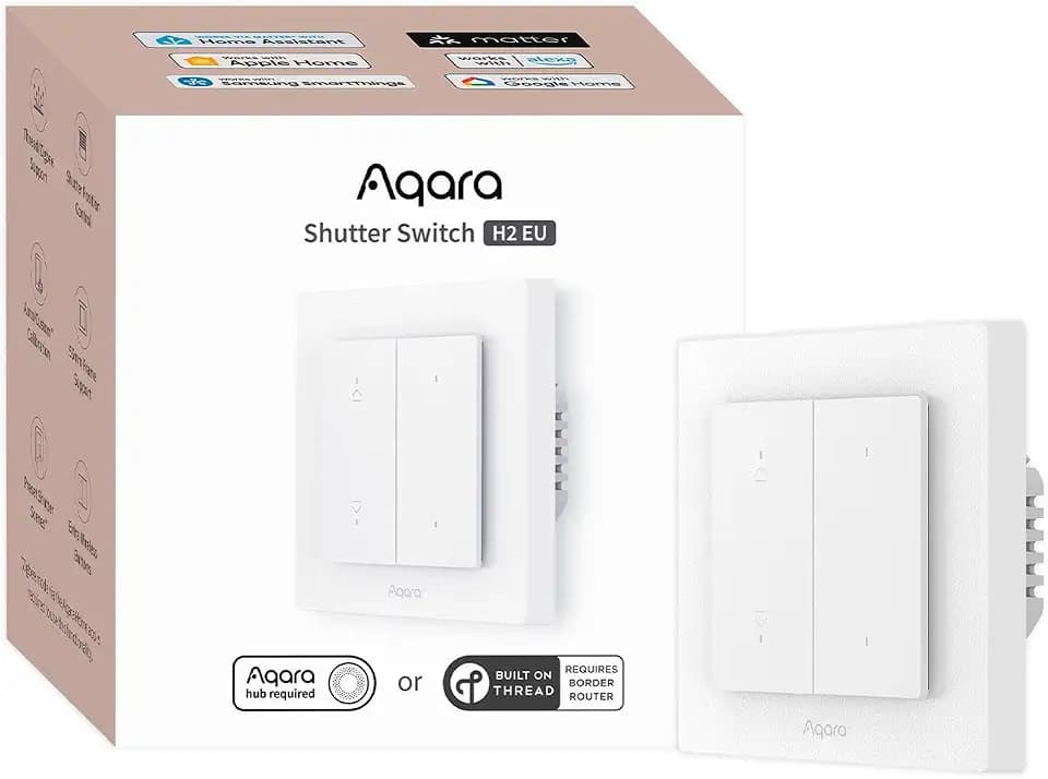 Aqara Rolladenschalter H2 EU für Rollläden/Jalousien, Matter, Thread/Zigbee