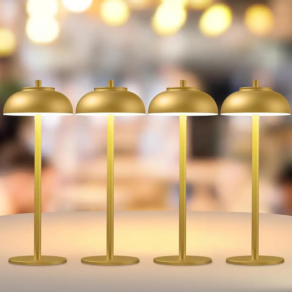 Cordless Table Lamps, Rechargeable LED Touch Lamp, Gold, 4 Pack
