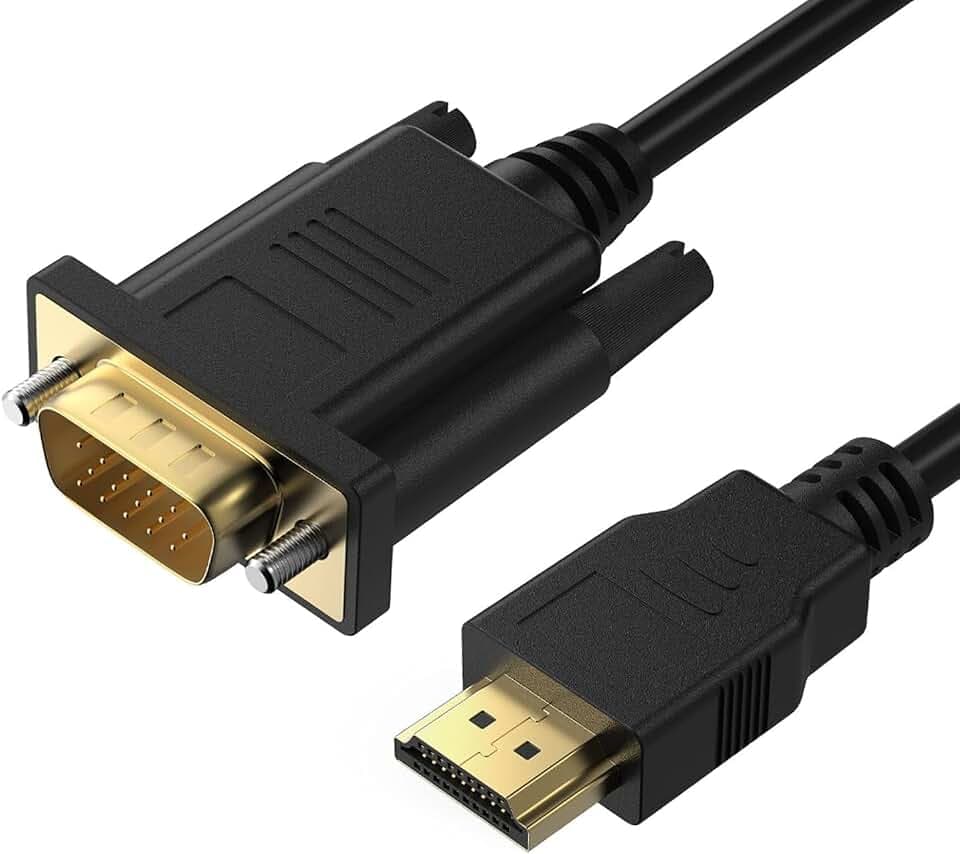 PANPEO HDMI to VGA Cable 6ft Gold for Laptop Monitor TV