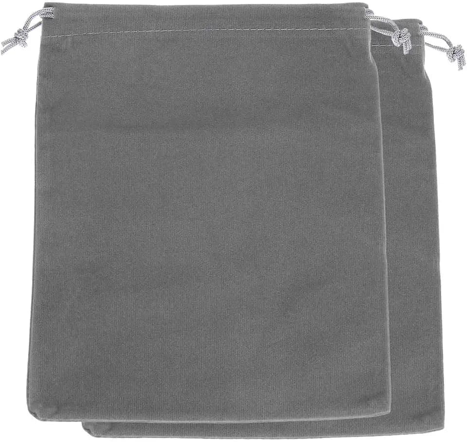 HARFINGTON 2pcs Headphone Pouch, Headset Carrying Bag, Portable Headphone Storage Protection Travel Pouch, Soft Drawstring Velvet Over-Ear Headphones Bag for Classroom, Grey, M