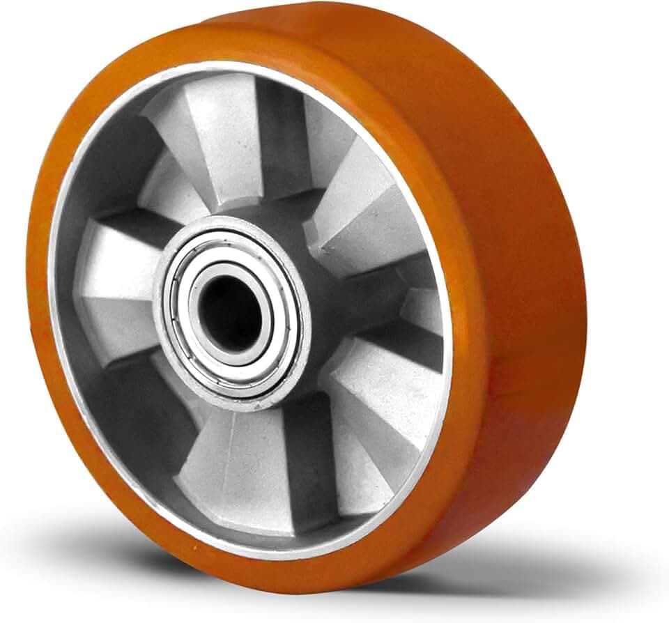 Schwerlast Einbaurad 125mm, 500kg Traglast, Maße 125×50mm, Nabenbreite 60mm, Premium Transportrolle mit Aluminiumfelge & Schwerlastrolle - robust & langlebig