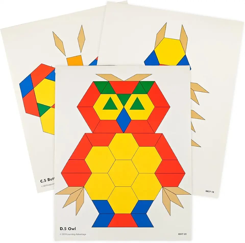 LEARNING ADVANTAGE Pattern Block Cards, Set of 20