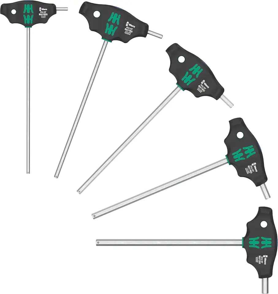 Wera 05136070001 454/5 HF SHK Set 1 Schraubendrehersatz Quergriff-Schraubendreher Hex-Plus mit Haltefunktion, 5-teilig