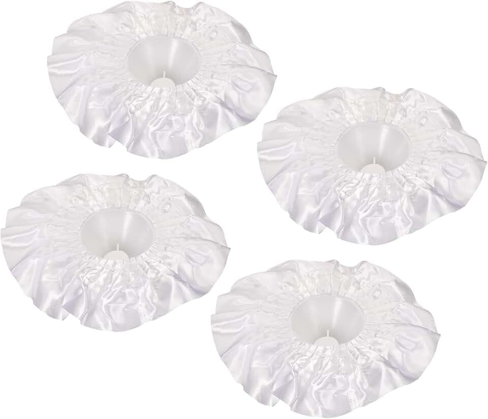 MECCANIXITY Bouquet Collar Satin DIY Decoration Bridal Bouquet Holder for Flower Shop Wedding Supplies, White Pack of 4