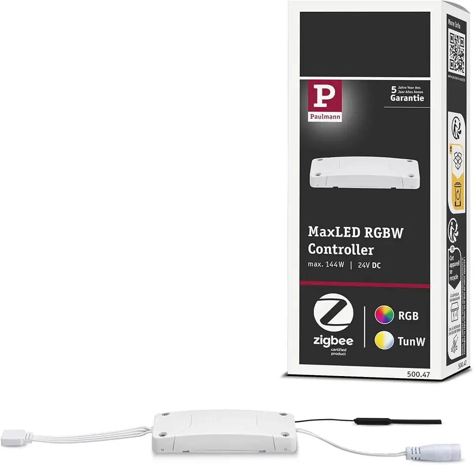 Paulmann 500.47 Smart Home Zigbee Maxled RGBW Controller max. 144W 24V DC Schaltgerät 50047 - Amazon Echo Plus kompatibel