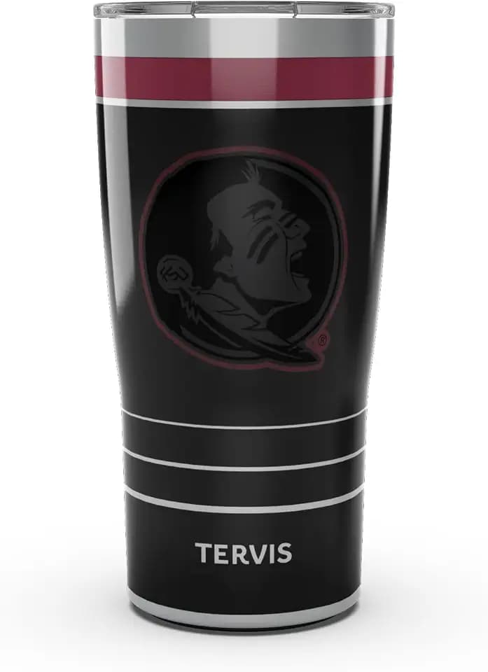 Tervis Traveler Florida State Seminoles - Night Game Triple Insulated Tumbler Travel Cup Keeps Drinks Cold & Hot, 20oz, Stainless Steel