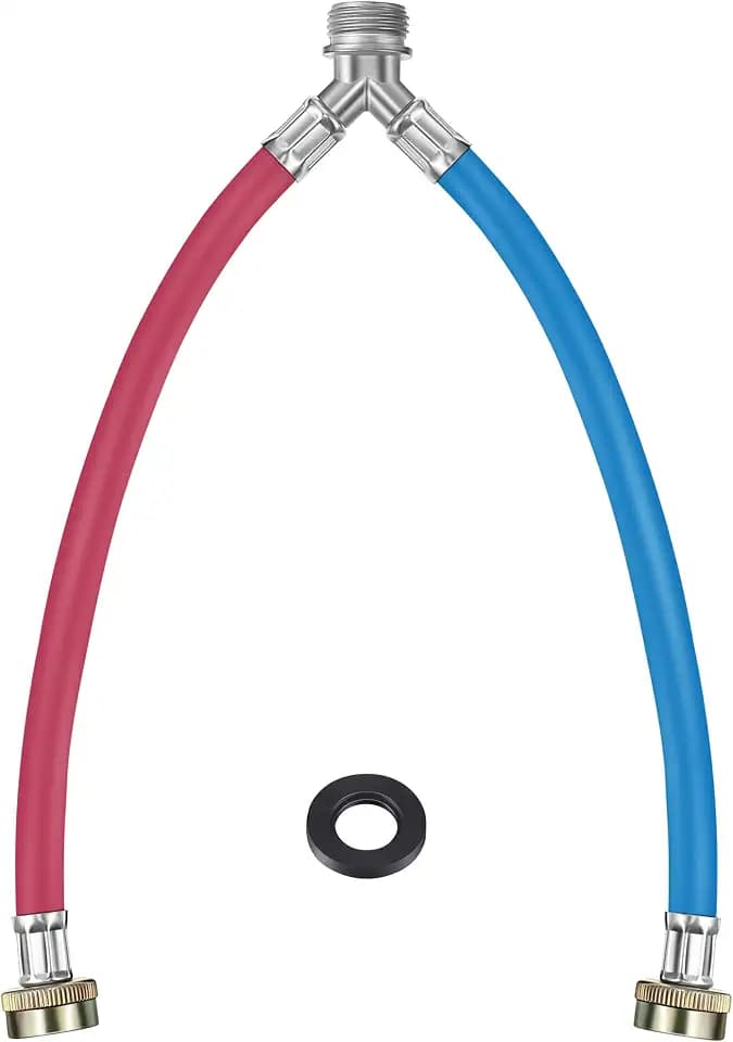 Dreyoo 1 Ft Rubber Washing Machine Mixer Hose Connector (Red, Blue,1 Pcs)