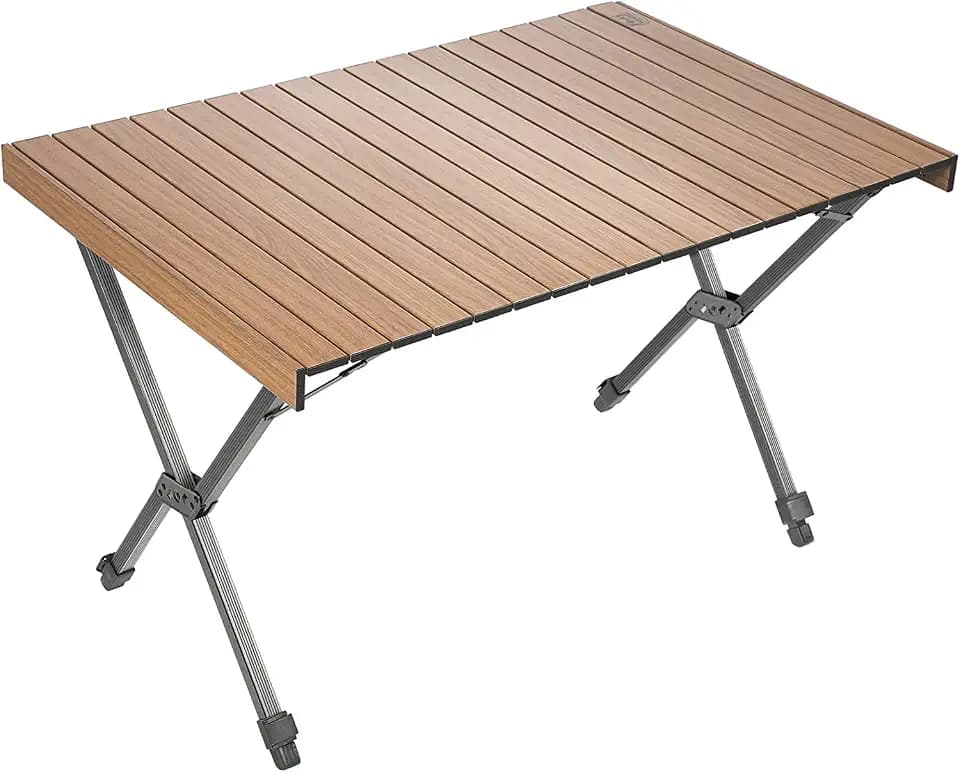 TIMBER RIDGE Campingtisch Klappbar Höhenverstellbar Aluminium Braun