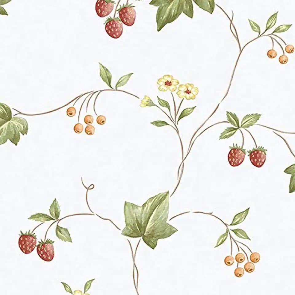 Manhattan Comfort NWKK26752 Franklin Floral Trail Textured Wallpaper, Red