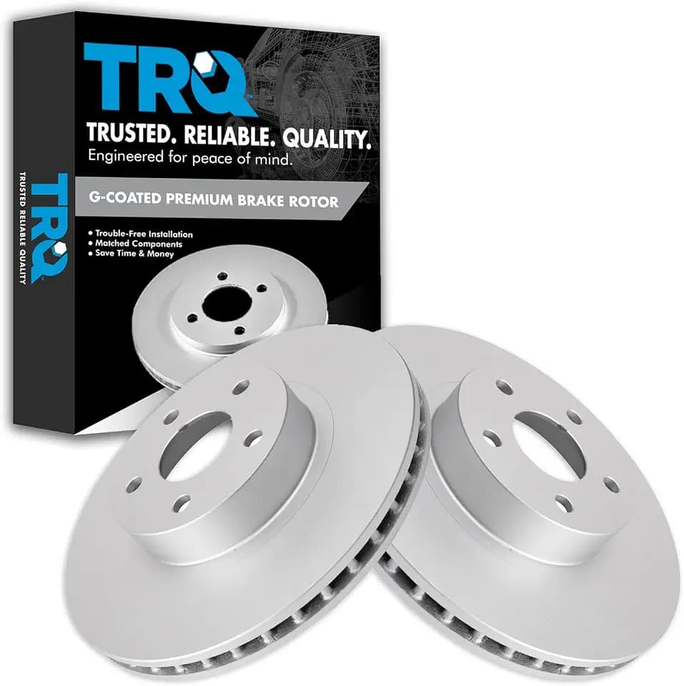 TRQ Front Brake Rotor Set G Coated Vented