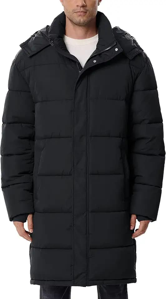 UIQUR Men's Lightweight Long Winter Puffer Coat Water-Resistant Jacket