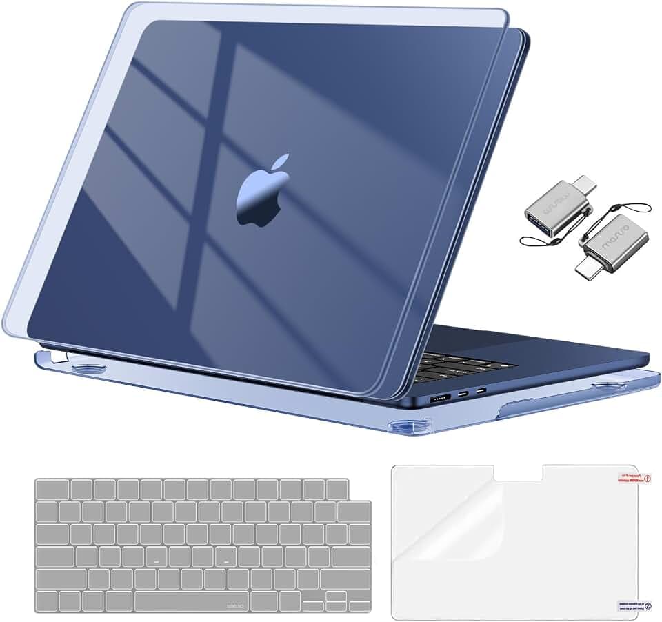 MOSISO Compatible with MacBook Air 13 inch Case M5 M4 M3 M2, Midnight