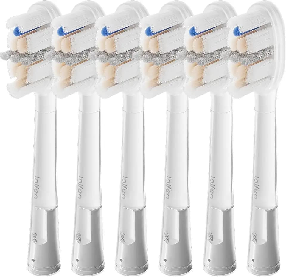 Laifen Pro Series Brush Heads, 6 Pack, Soft Gum Care, for All Laifen Models