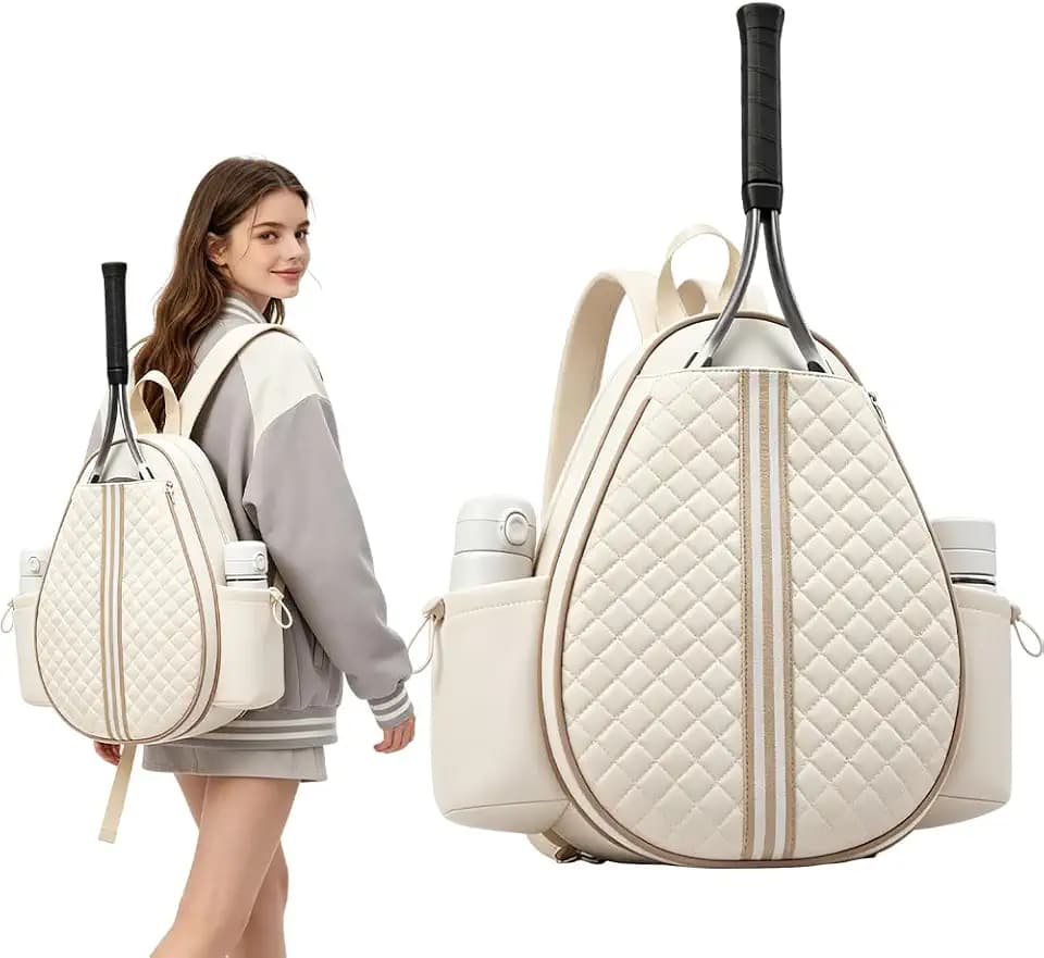 Tennisrucksack Damen Herren, Tennis Rucksack mit Separatem Schlägerfach, Große Kapazität Tennistasche mit Haken für Pickleball, Tennis und Badminton