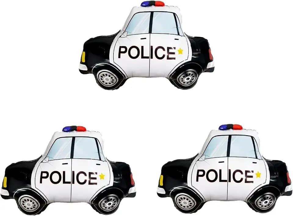 Luftballons aus Aluminiumfolie, Cosplay, Partyzubehör, Kinder, Geschenke, Auto, Ruhestand, Partyzubehör, weißes Auto, Geburtstagsparty, Dekorationen, 3 Stück (schwarze Polizei)