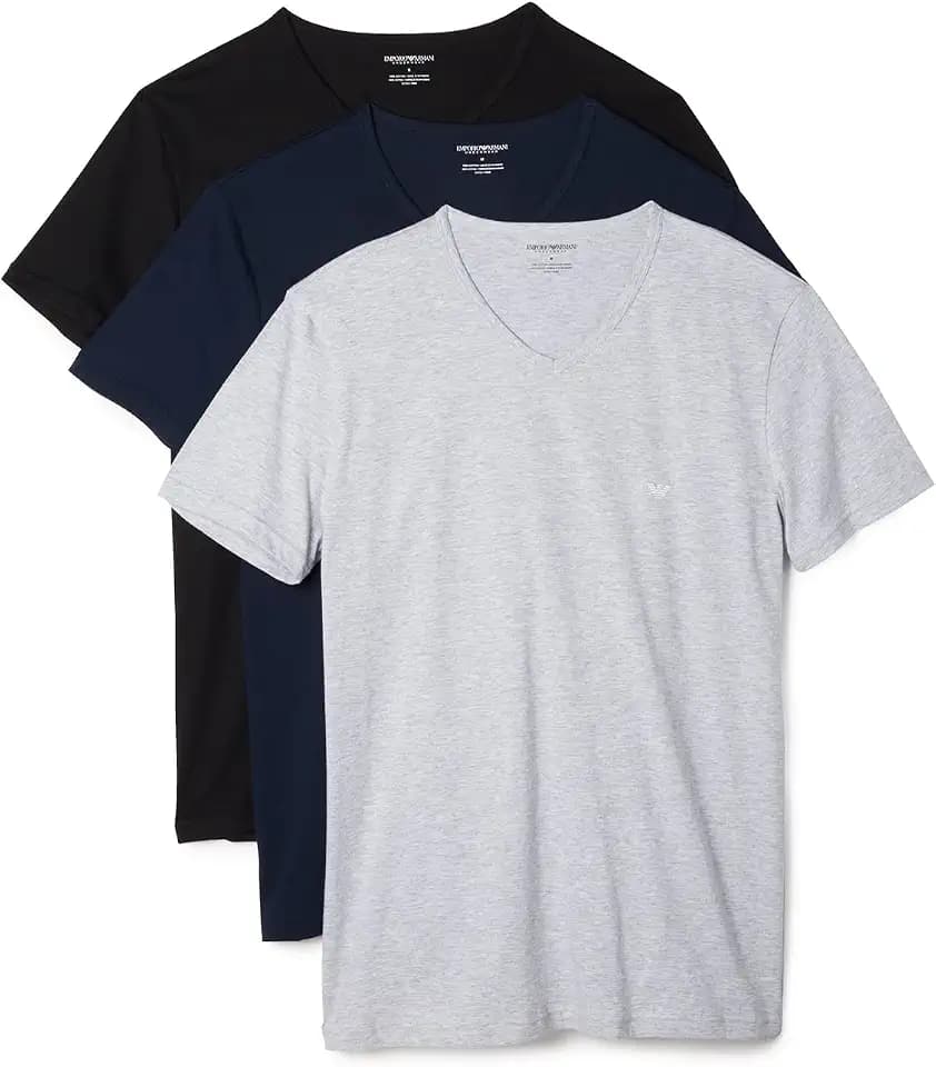 Emporio Armani Men's Cotton V-Neck T-Shirt, 2-Pack