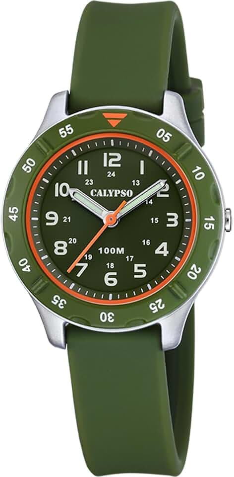 Calypso Kinderuhr Junge und Mädchen Analog aus Kautschuk Grün