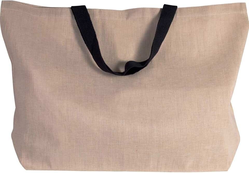 noTrash2003 großer Shopper aus Jute-Baumwoll-Mischgewebe, XXL-Tasche u. Shopper für Strand, Freizeit, Shopping oder Sport, versch. Farben verfügbar