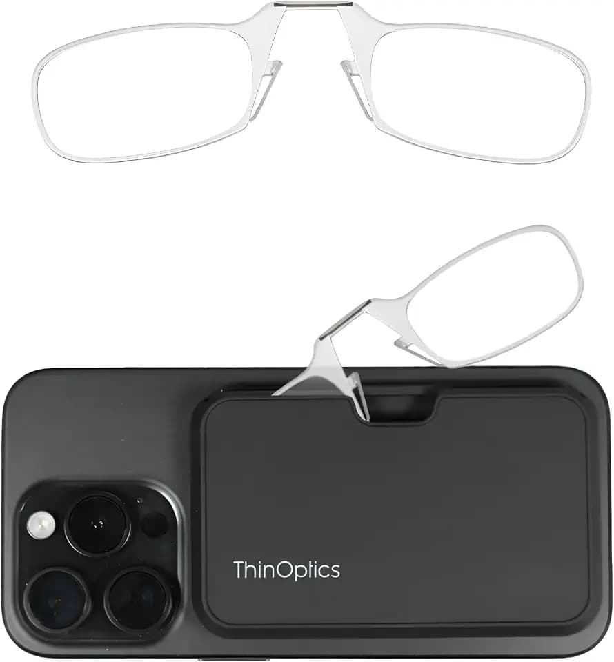 ThinOptics Pod Reading Glasses - Slim Armless Pocket Readers - Black, Clear 1.5x