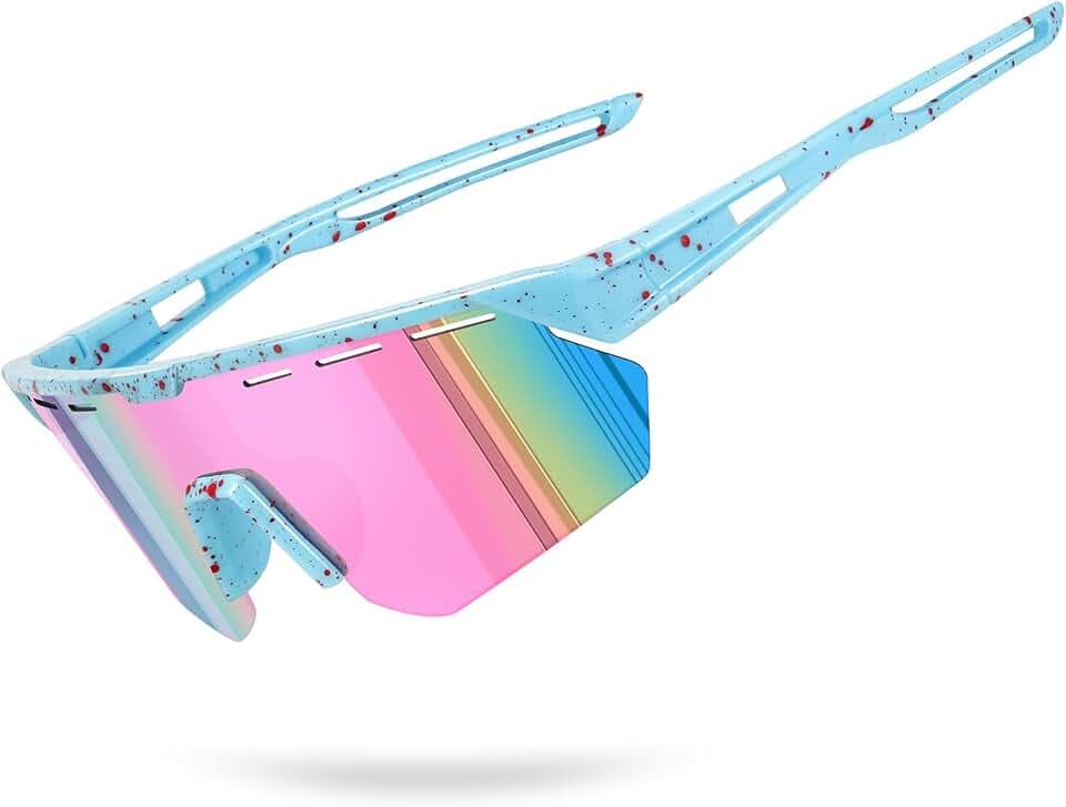 Youth Sports Sunglasses for Boys Girls Age 3-10, Lightweight Frame Kids Baseball Softball Cycling Sunglasses