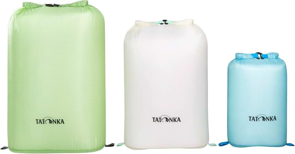 Wasserdichter Packbeutel Tatonka SQZY Dry Bag (5L // 10L // 15L oder 20L Volumen) - Ultraleichter Stausack mit Rollverschluss und getapten Nähten - Ideal zum Sortieren des Reisegepäcks - PFC-frei