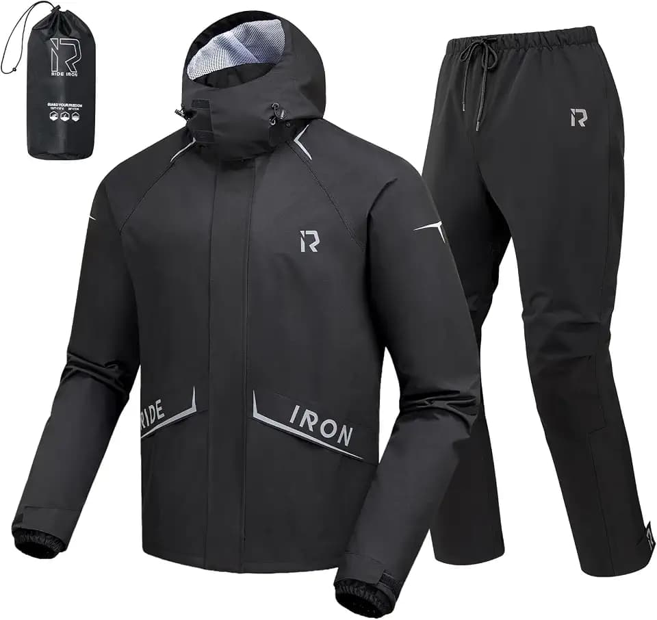 RIDEIRON Motorcycle Rain Gear for Men & Women, Waterproof Rain Suit