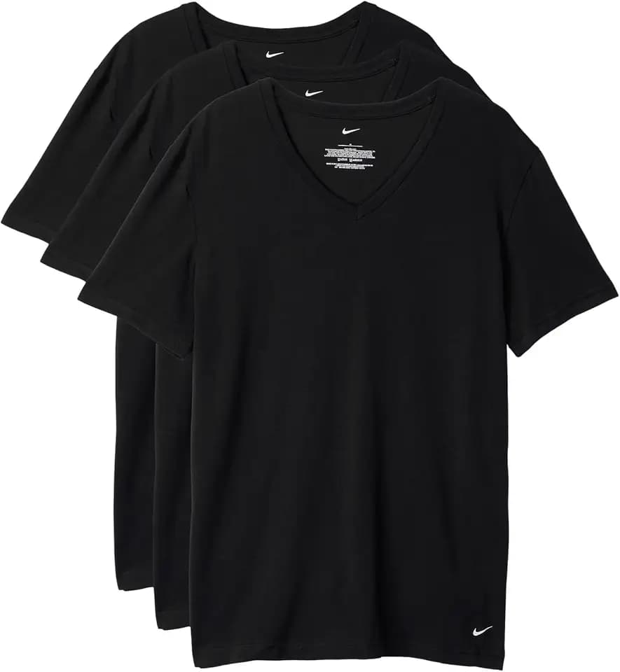 Nike Men's All Day Cotton Stretch Short Sleeve V-Neck Undershirts (2-Pack)