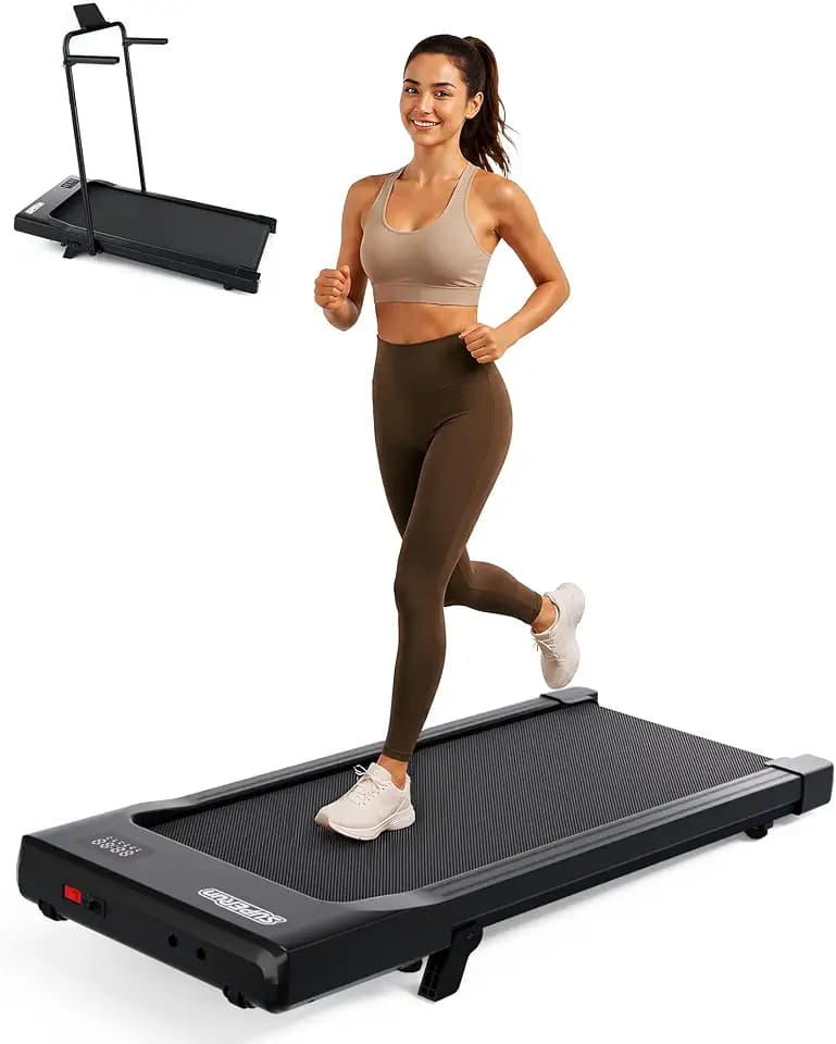 Superun Under Desk Walking Pad with 6% Incline, 3 in 1 Portable Treadmill