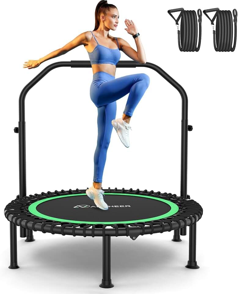 ANCHEER Fitness Trampoline,40"/48" Bungee Rebounder with Adjustable Handle
