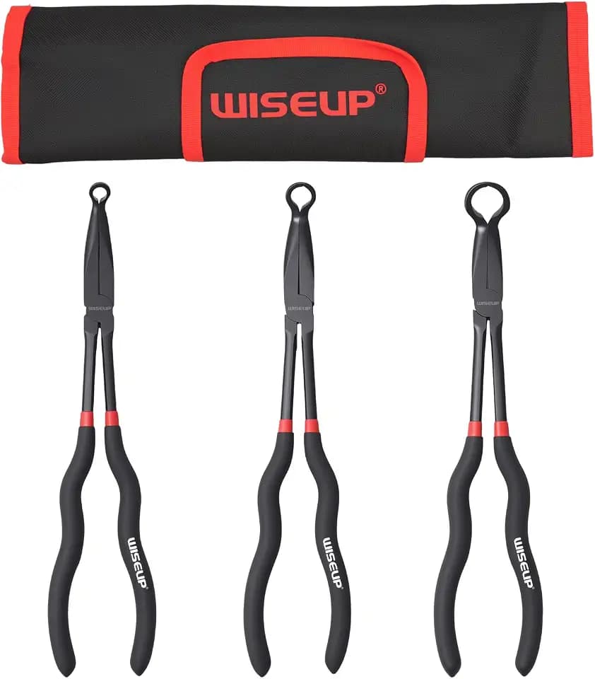 WISEUP 3-Piece 11" Long Reach Hose Grip Pliers Set