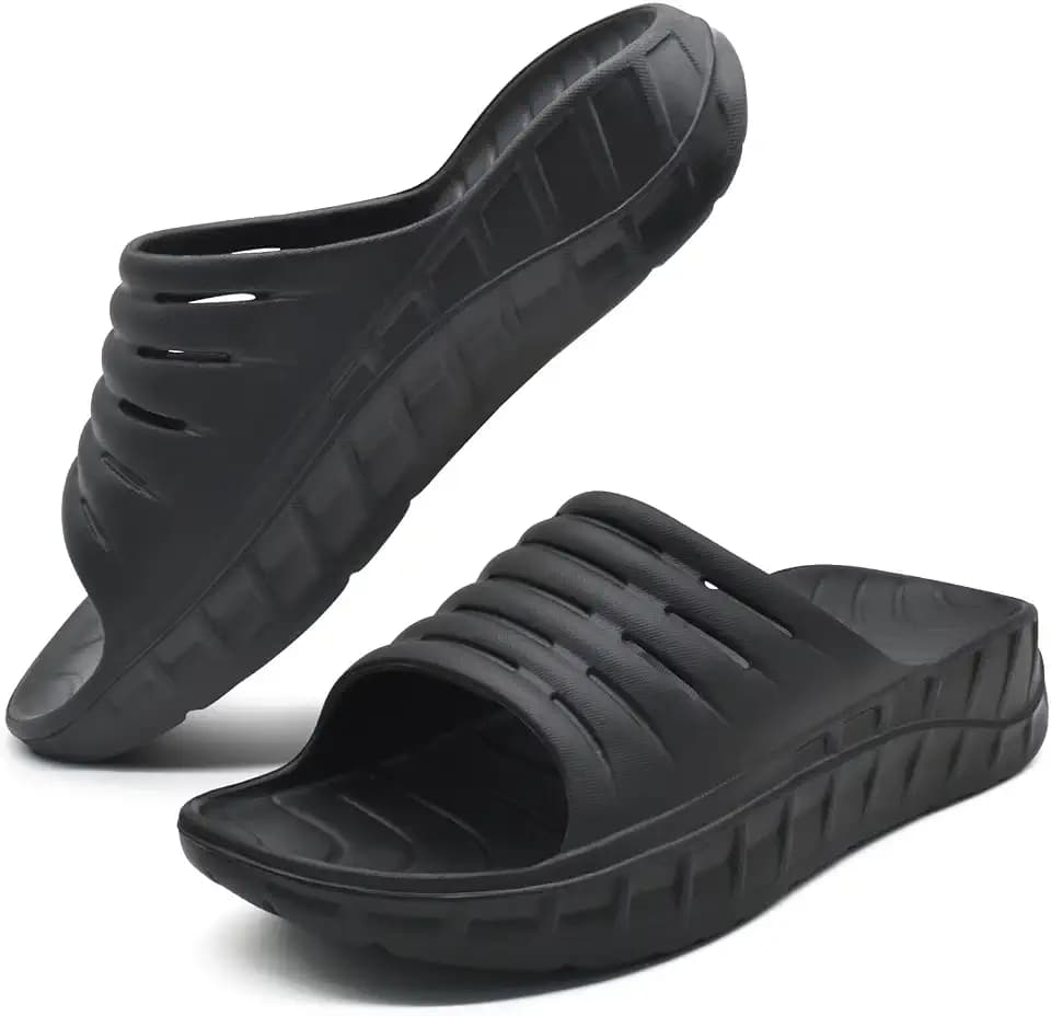 GPOS Mens Sport Recovery Sandals Arch Support Plantar Fasciitis Slides