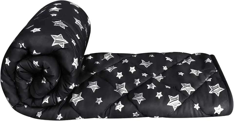 Moonsea Baby Blanket for Boys and Girls with Black Star Print, 39x47 Inches