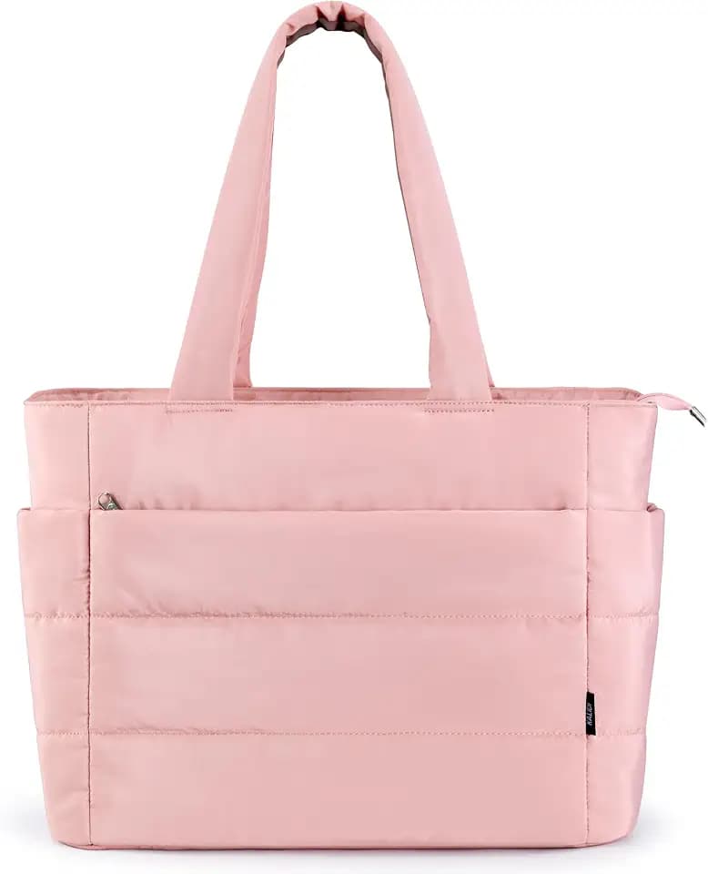 KALIDI Quilted Tote Bag, Medium Soft Padded Puffer For Laptop Pad Daily
