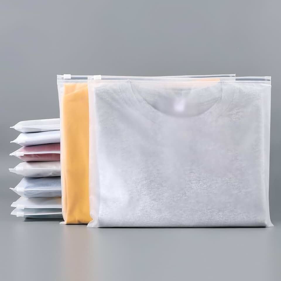 Wiederverschließbare Beutel, 25 Stück 30 * 25cm Kleiderbeutel, Wasserdichte Aufbewahrungsbeutel, Gefrostetem Kunststoffbeutel für T-Shirt, Spielzeug (Ohne Entlüftungsöffnungen)