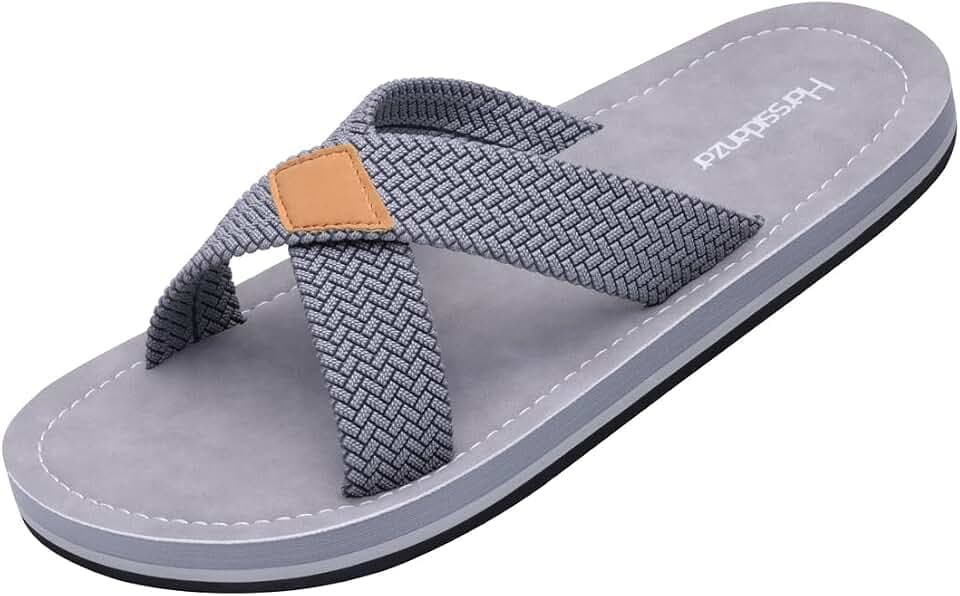 Harssidanzar Herren Cross Slide Sandalen Slip auf Bequeme Leichte Sommer Slipper Schuhe Für Innen und Outdoor Quick-Dry KM229EU