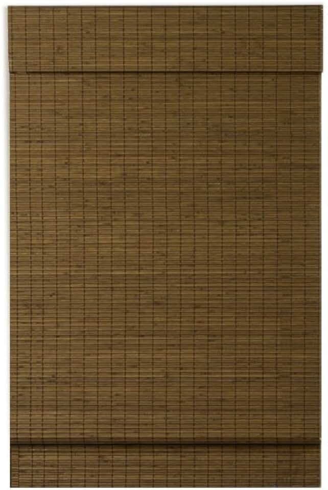 Radiance Cordless Bamboo Roman Shades for Windows - Custom Cut-to-Width Flatweave Bamboo Blinds - Cape Cod Window Shades with Valance - Maple - 34 Inch W x 64 Inch L - (2216208E)